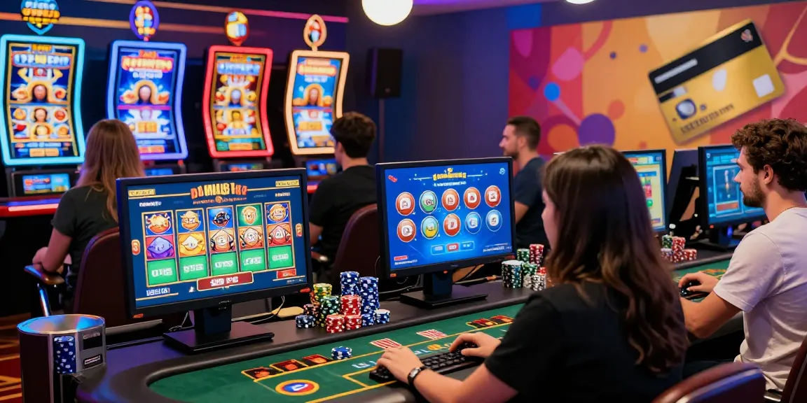 Exciting gameplay at online casinos that accept credit cards with diverse players enjoying slots and tables.