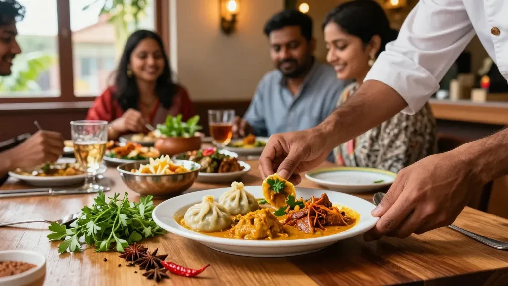 Experience authentic dishes at ROKOK88 | Indian curry and Nepalese momo served with vibrant flavors and spices