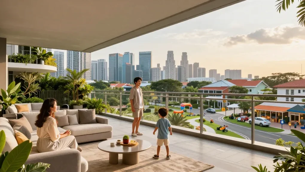 Tanjong Rhu Residences showcasing modern luxurious family living with skyline views.